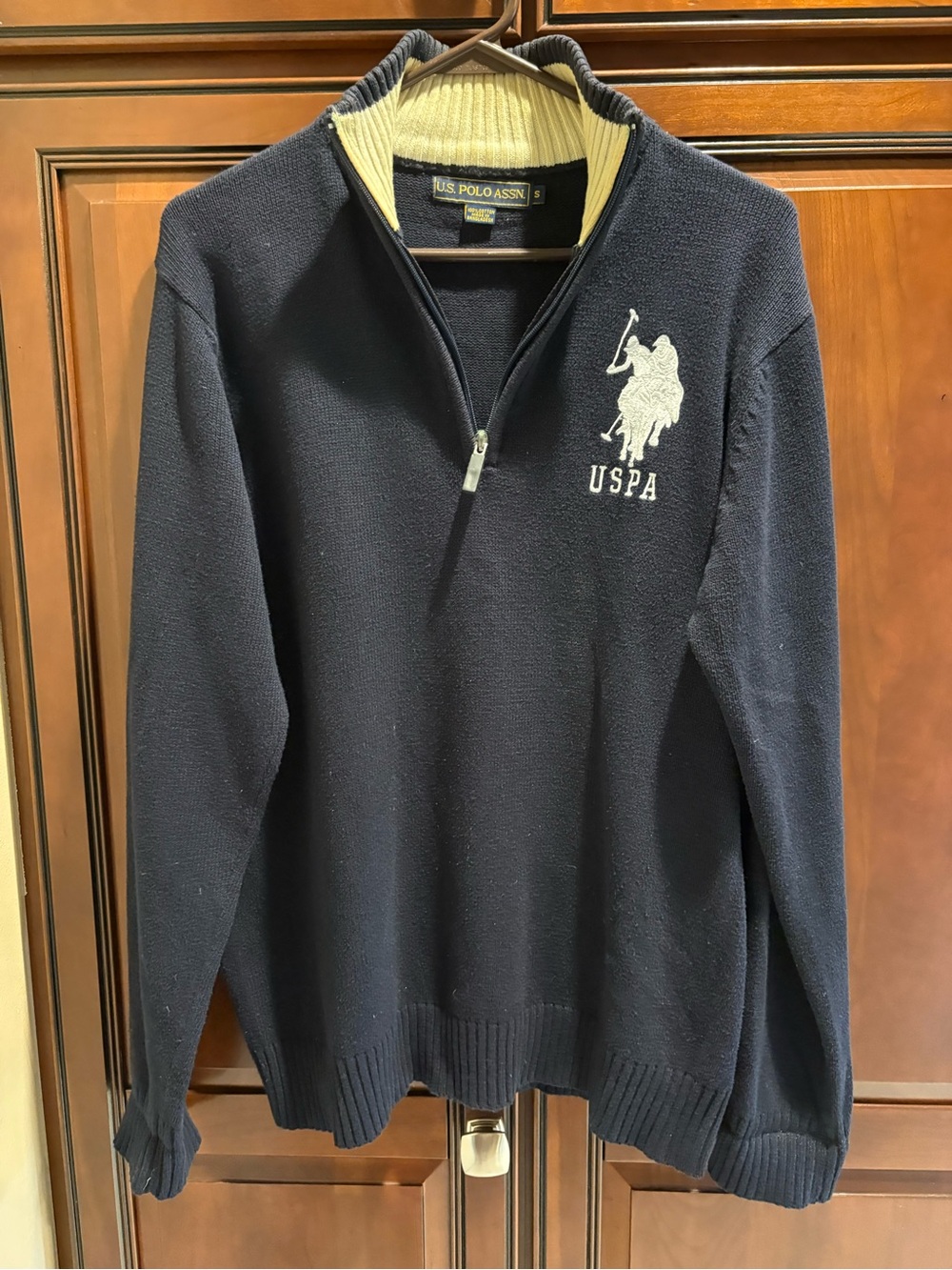 U.S. Polo ASSN Men's Knit Quarter‎ Zip Dark Navy - S - Picture 4 of 7